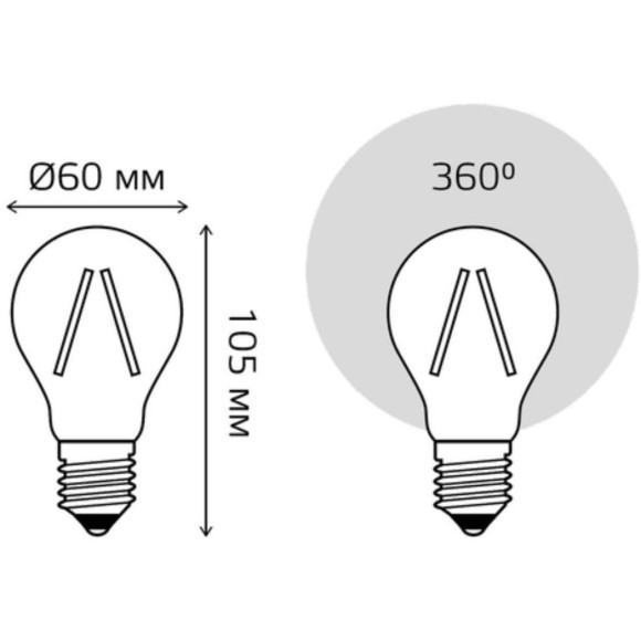 102902220 Лампа Gauss Filament А60 20W 1850lm 4100К Е27 LED 1/10/40 102902220 Лампа Gauss Filament А60 20W 1850lm 4100К Е27 LED 1/10/40