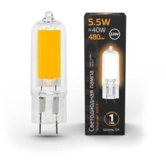 107807105 Лампа Gauss LED G4 AC220-240V 5.5W 480lm3000K Glass 1/10/200