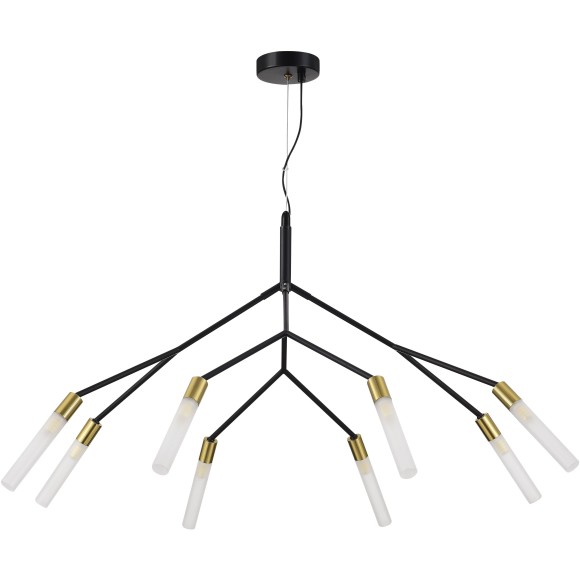 SLE1129-403-08 Светильник подвесной Черный, латунь/Белый G9 8*5W KAITO