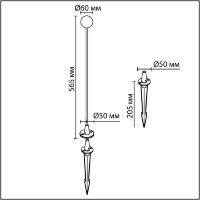  Уличный светильник IP65 LED 1W 24V Odeon Light NOTTE 7123/1GLB 