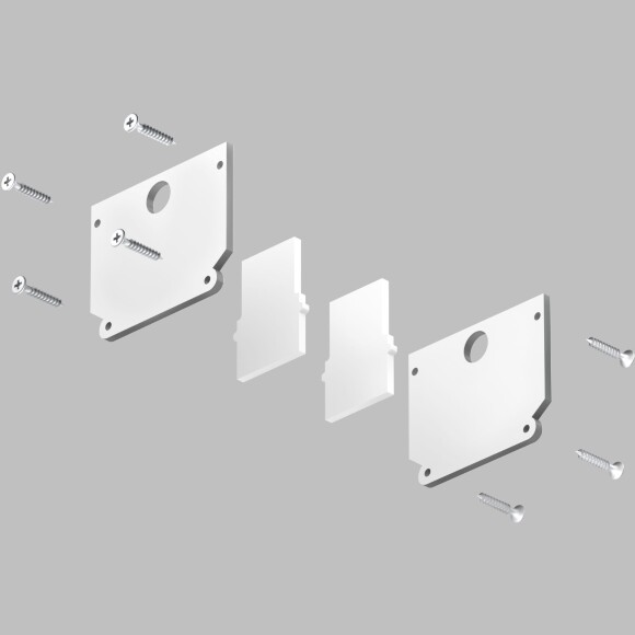 TR2025-WH Комплект из 2 торцевых заглушек для шинопроводов (TR2023 и TR2022) Denkirs SMART ONE 220V