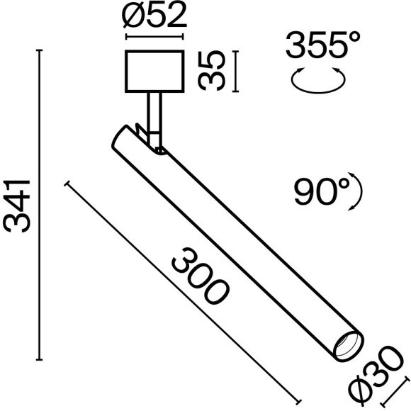 Потолочный светильник Technical C141CL-L300-6W3K-B