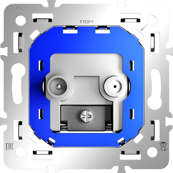 VLS0604M Механизм розетки телевизионной оконечной для кабелей RG 6 - SAT 50 - SAT 703 - DG 113 (TV+SAT) (Телевизионный + Спутниковый) VOLTUM S70