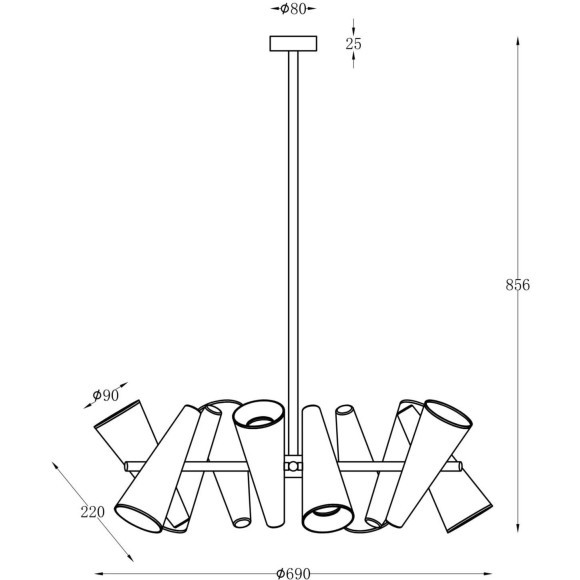 Люстра потолочная Maytoni MOD095PL-10BS Giro под лампы 10xGU10 50W