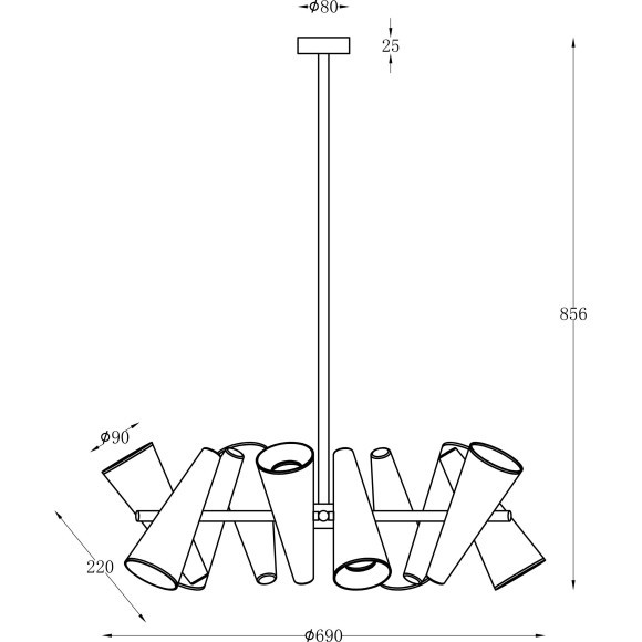 Люстра потолочная Maytoni MOD095PL-10BS Giro под лампы 10xGU10 50W