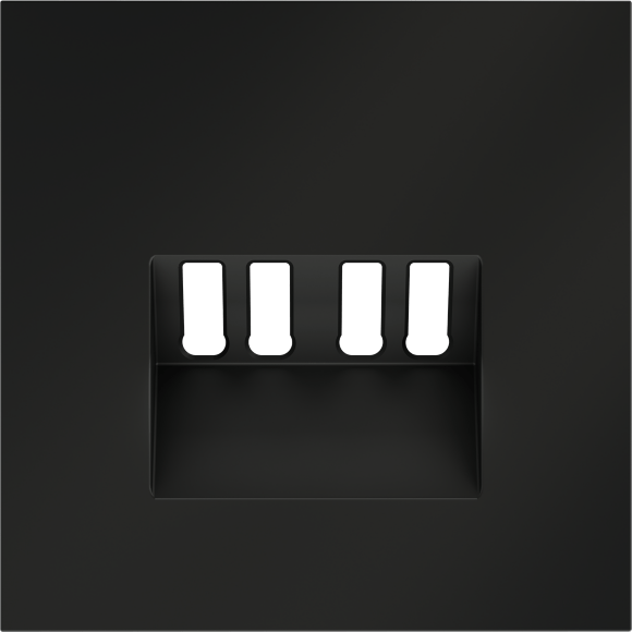 VLS001508 Накладка для розетки акустической 4-местной для подключения звуковоспроизводящих устройств (для проводов сечением 0,5 — 4 ММ²) черного матового цвета VOLTUM S70 (черный матовый)