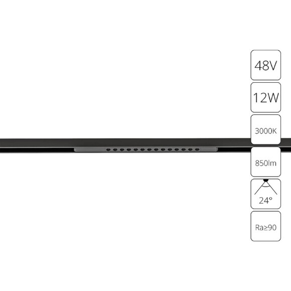 A7286PL-1BK Трековый магнитный светодиодный светильник Arte Lamp Optima CRI90+ 3000К 850Лм 24° 12Вт