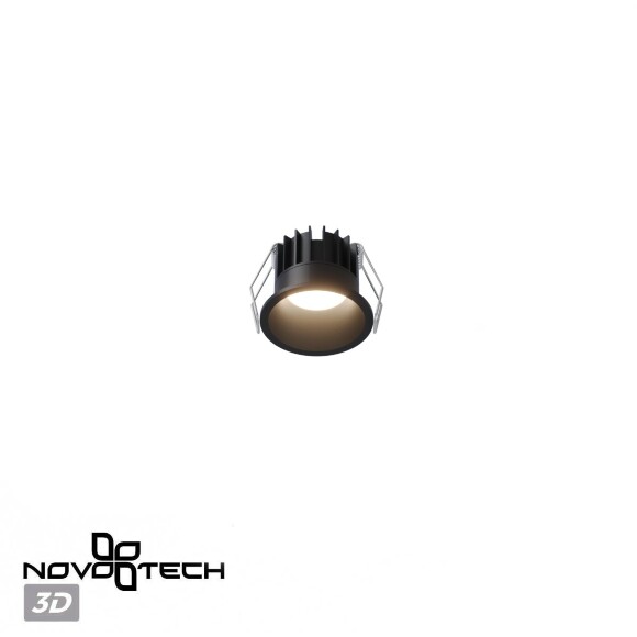 Novotech BRILLO 359862 Черный круглый встраиваемый светильник диаметром 63мм, с CCT переключателем цветовой температуры LED 7Вт 550Лм 40° CRI≥90 UGR≤16 3000-4000-6000К IP20 220V, коэффициент пульсации<1%