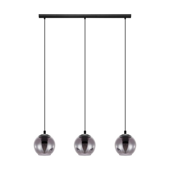 98652 ARISCANI Люстра потолочная с тремя лампами E27, 120Вт, черный, металл, стекло, модерн