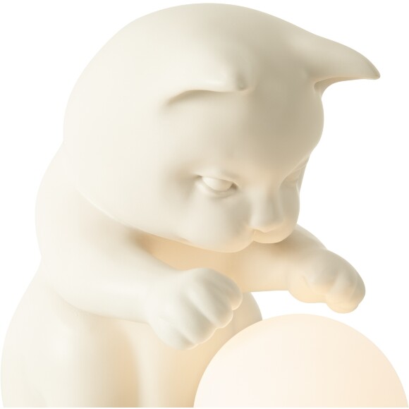 Freya Whisker FR5607TL-01W Настольный декоративный светодиодный светильник, настольная лампа кот с шаром, высота 27 см, LED 4Вт 3000K 300Лм 360° IP20 220В, сенсорный выключатель на основании