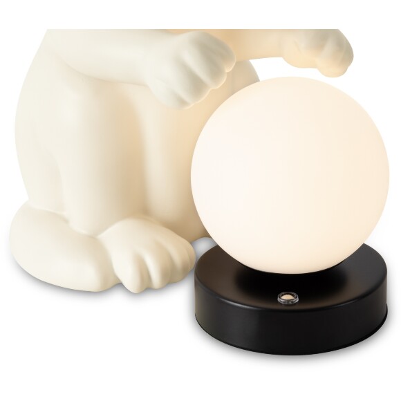 Freya Whisker FR5607TL-01W Настольный декоративный светодиодный светильник, настольная лампа кот с шаром, высота 27 см, LED 4Вт 3000K 300Лм 360° IP20 220В, сенсорный выключатель на основании