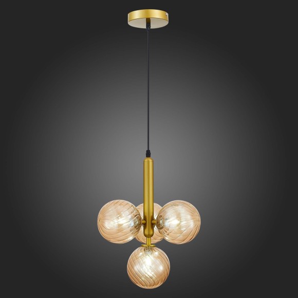 SLE220323-04 Светильник подвесной Золото/Янтарный G9 4*5W 4000K SALERNO