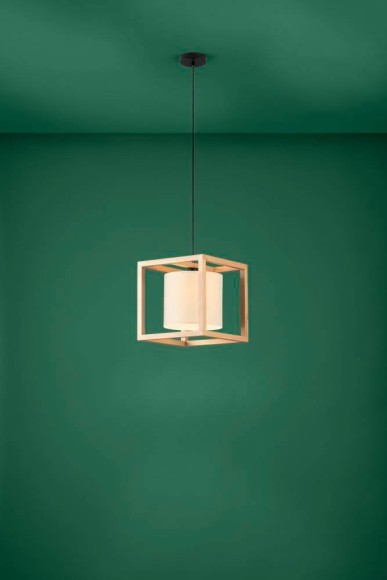 390099 EGLO GRANADOS Люстра потолочная с 1 лампой E27, 40Вт, дерево коричневый, ткань белый