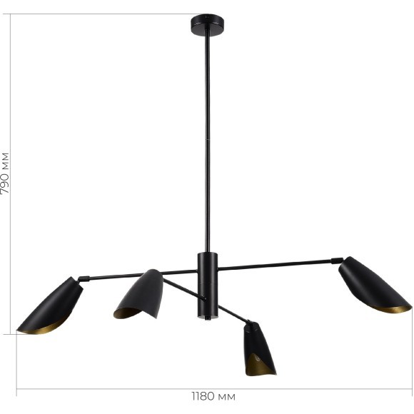 SLE1254-403-04 Светильник подвесной Черный/Черный E14 4*60W ALTON