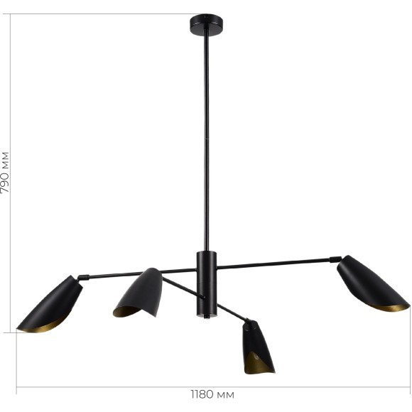 SLE1254-403-04 Светильник подвесной Черный/Черный E14 4*60W ALTON