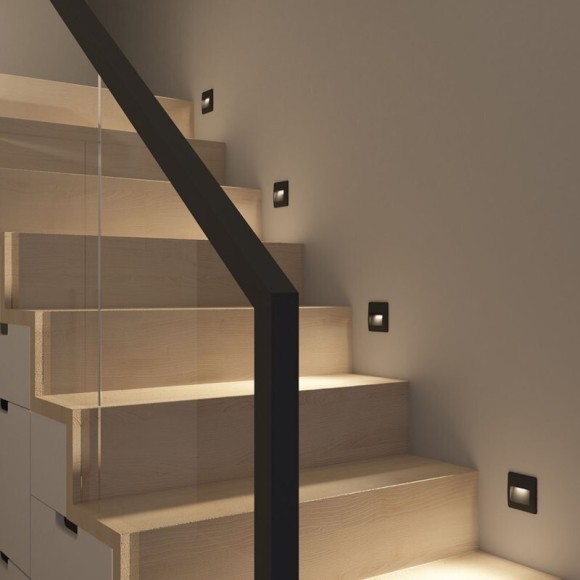 DK1210-BK Черный светодиодный влагозащищенный светильник-подсветка встраиваемый в стену Denkirs HELM IP65 LED 3000К 2.5Вт 190Лм