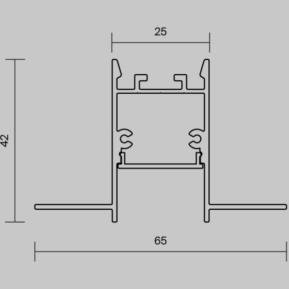 Алюминиевый профиль Maytoni для светодиодных лент встраиваемый скрытого монтажа 65x42, ALM-6542-S-2M 636012