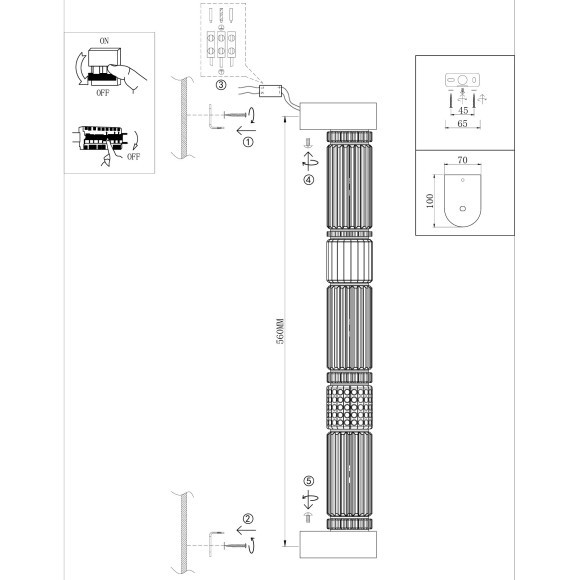 5455/18WL Настенный светильник (бра), металл латунь, премиум серия, 18Вт 1745Лм 4000K CRI80 ODEON LIGHT Exclusive COLLIER