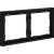 VLS100208 Рамка пластиковая для электрических изделий черного матового цвета VOLTUM серии S70 на 2 поста (черный матовый)