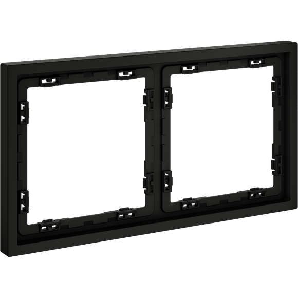 VLS100208 Рамка пластиковая для электрических изделий черного матового цвета VOLTUM серии S70 на 2 поста (черный матовый)