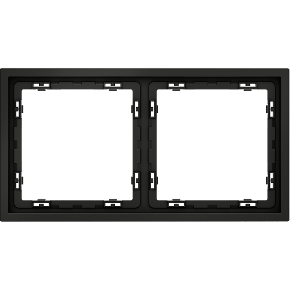 VLS100208 Рамка пластиковая для электрических изделий черного матового цвета VOLTUM серии S70 на 2 поста (черный матовый)