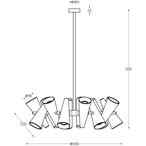 Люстра потолочная Maytoni MOD095PL-14BS Giro под лампы 14xGU10 50W