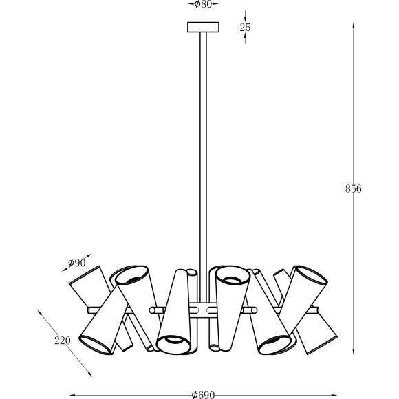 Люстра потолочная Maytoni MOD095PL-14BS Giro под лампы 14xGU10 50W