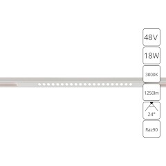 A7287PL-1WH Трековый магнитный светодиодный светильник Arte Lamp Optima CRI90+ 3000К 1250Лм 24° 18Вт A7287PL-1WH Трековый магнитный светодиодный светильник Arte Lamp Optima CRI90+ 3000К 1250Лм 24° 18Вт