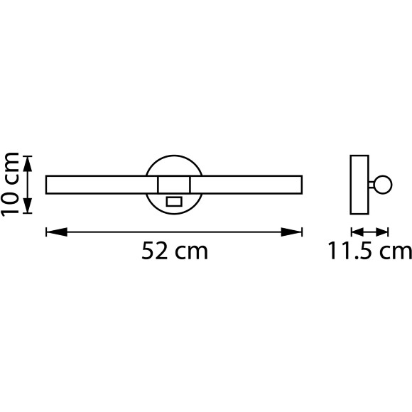 Lightstar Noce 201051-3000 Латунная светодиодная подсветка для картин и зеркал шириной 52см с выключателем на корпусе 7Вт 3000К 570Лм CRI90