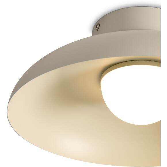 Freya Movement FR5602CL-L10W Потолочный светодиодный светильник диаметром 30см, с металлическим бежевым плафоном, CCT переключение цветовой температуры на драйвере, LED 10Вт 2700;3000;4000К CRI80 120° IP20 220В