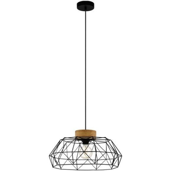 43364 Подвес PADSTOW, 1х60W(E27), Ø455, H1100, сталь, дерево, черный, натуральный
