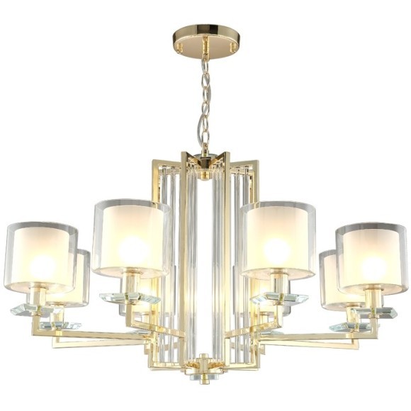 Люстра Crystal Lux NICOLAS SP-PL8 GOLD/WHITE