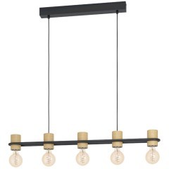 43541 Подвесной потолочный светильник (люстра) CHIEVELEY, 5Х40W, E27, L885, B85, H1100, сталь/дерево