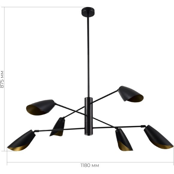 SLE1254-403-06 Светильник подвесной Черный/Черный E14 6*60W ALTON