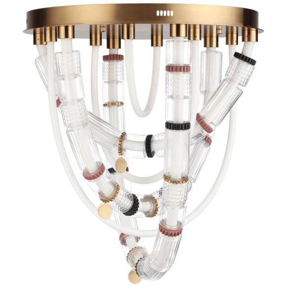 5455/80CL Люстра потолочная премиальный гибкий неон со стеклом Odeon Light LED 80W 4000K COLLIER