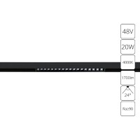 A4635PL-1BK Трековый магнитный светодиодный светильник Arte Lamp Linea 2.0 CRI90+ 4000К 1700Лм 24° 20Вт