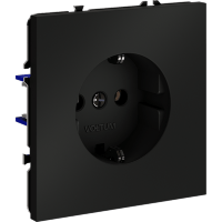 VLS040108 Розетка встраиваемая с заземлением максимальный ток 16 Ампер (3500 Ватт) черного матового цвета VOLTUM S70 (черный матовый)