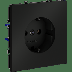 VLS040108 Розетка встраиваемая с заземлением максимальный ток 16 Ампер (3500 Ватт) черного матового цвета VOLTUM S70 (черный матовый)