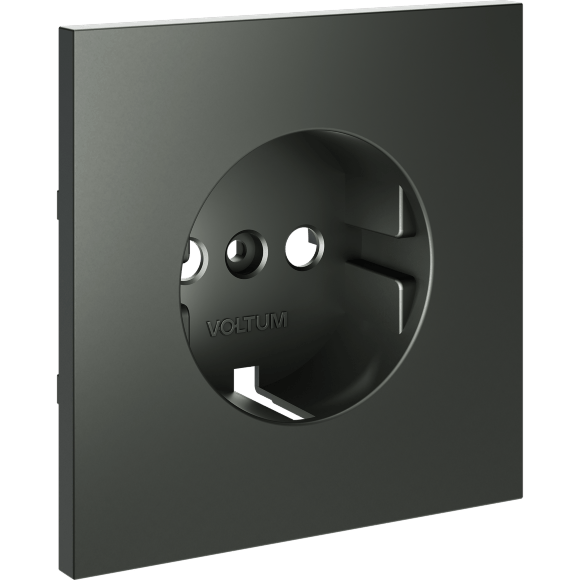VLS000606 Накладка для розетки с заземлением титанового цвета VOLTUM S70 (титан)