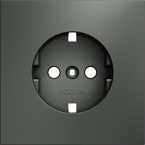 VLS000606 Накладка для розетки с заземлением титанового цвета VOLTUM S70 (титан)