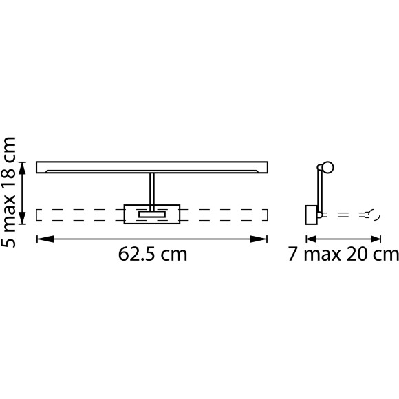 Lightstar Noce 201041 Латунная светодиодная подсветка для картин и зеркал шириной 62см, с выключателем на корпусе и CCT переключением цветности на драйвере, 14Вт 3000;4000;6000К 800Лм CRI90