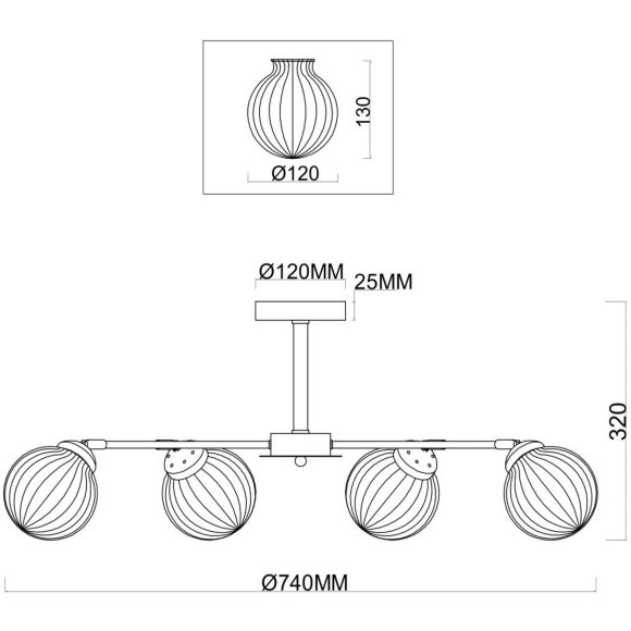 Люстра потолочная Freya FR5041PL-06BS Daisy под лампы 6xE14 40W