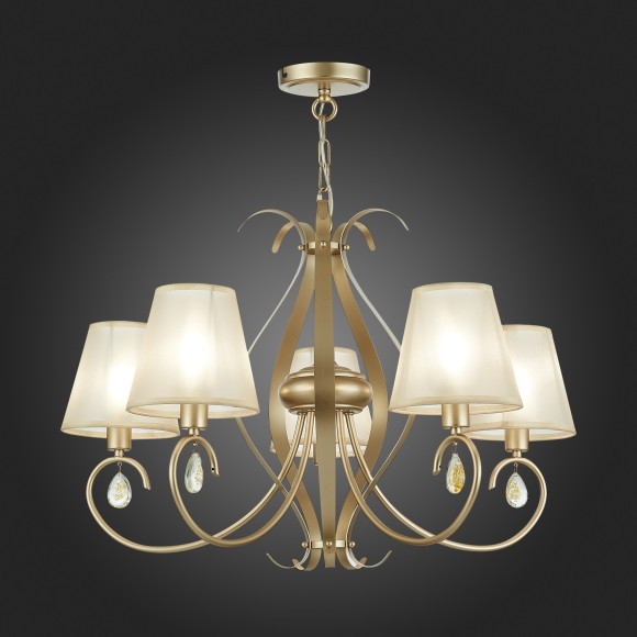 SLE111403-05 Светильник подвесной Шампань/Шампань E14 5*40W FOGGIA SLE111403-05 Светильник подвесной Шампань/Шампань E14 5*40W FOGGIA