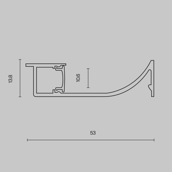 Алюминиевый профиль плинтус с подсветкой 53x14 ALM-5314-S-2M
