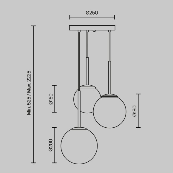 Подвесной светильник Maytoni MOD321PL-03W Basic form под лампы 3xE14 40W