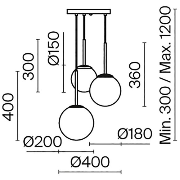 Подвесной светильник Maytoni MOD321PL-03W Basic form под лампы 3xE14 40W
