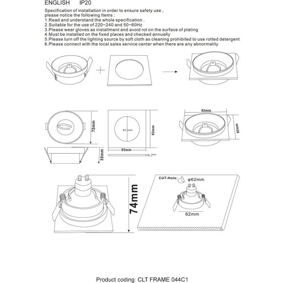 Декоративная рамка Crystal Lux CLT FRAME 044C1 WH