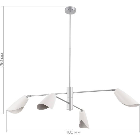 SLE1254-103-04 Светильник подвесной Серебристый/Белый E14 4*60W ALTON
