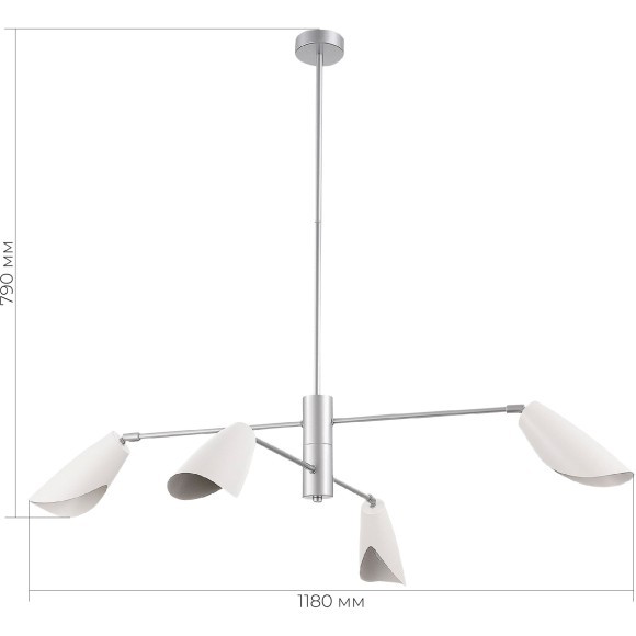 SLE1254-103-04 Светильник подвесной Серебристый/Белый E14 4*60W ALTON