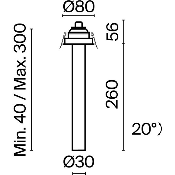 Встраиваемый светильник Technical C140RS-L300-7W3K-BBS